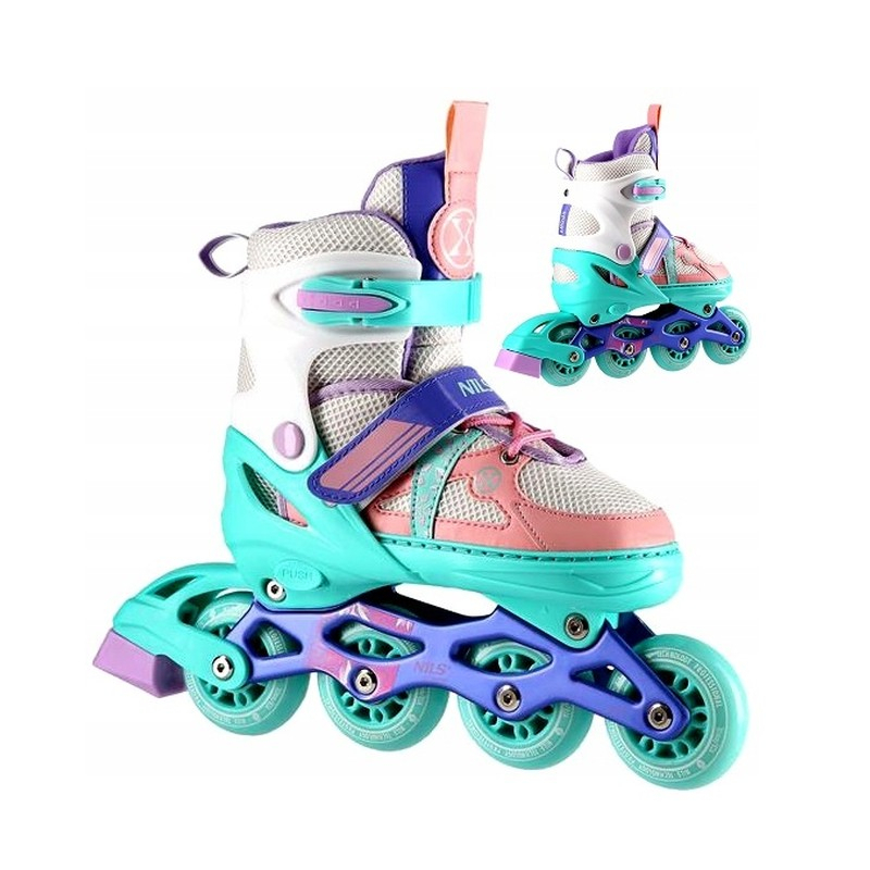Nils Extreme inline-luistimet, NJ1828A, väri valkoinen-mint pinkki
