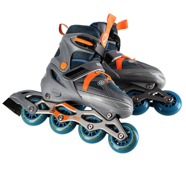 Nils Extreme inline-luistimet, NJ1828A, harmaa-oranssi väri.